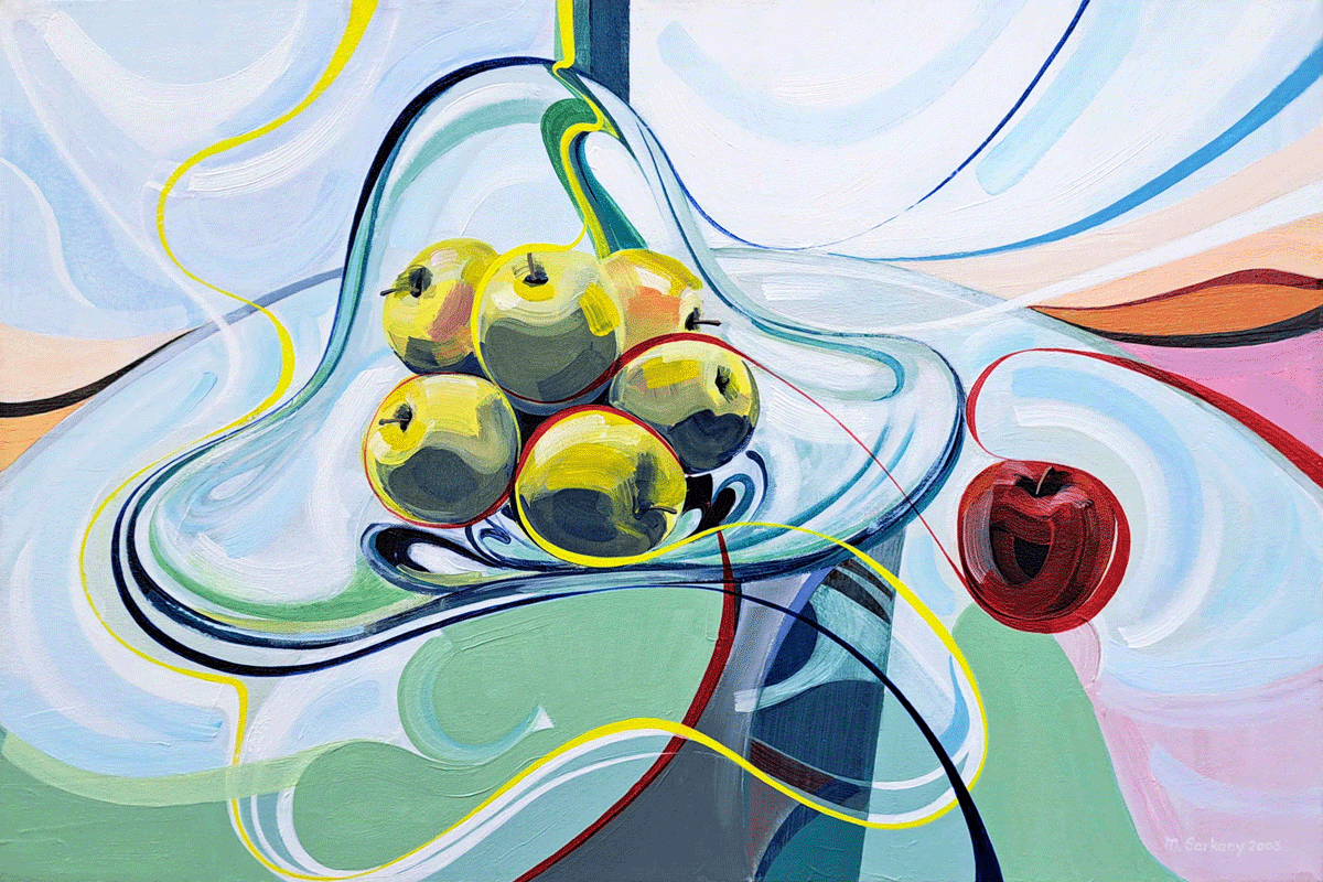 Glass Bowl with Apples